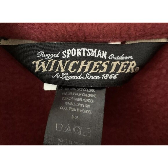 Rugged Sportsman Outdoors WINCHESTER Full Zip Fleece Jacket Sz XL Dark Red A10 - Picture 4 of 7